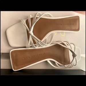 Who What Wear white sandals